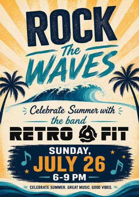 Rock the Waves band will perform at HYC Club on July 26 from 6 to 9 pm. 